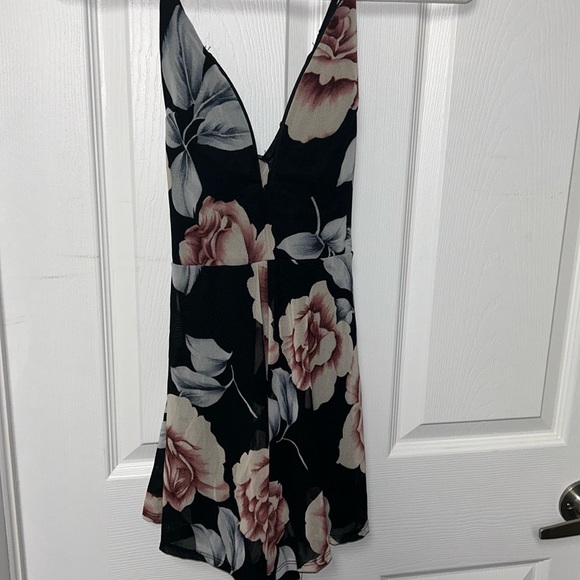 Rose Floral Mesh Romper - Picture 1 of 3